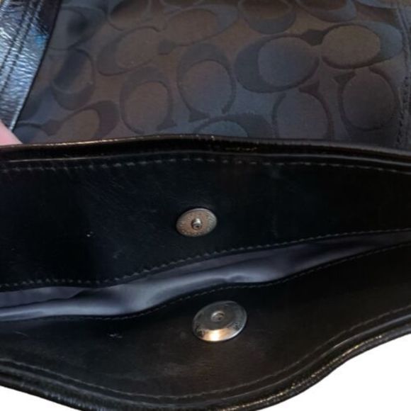 COACH Ashley Canvas Signature C Black 2way Handbag/Shoulder Bag EUC - Picture 8 of 12